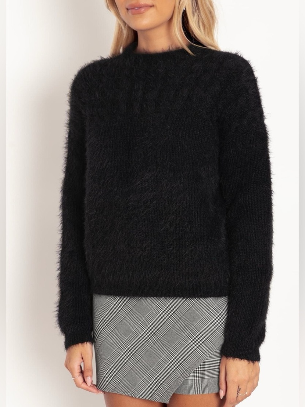 ❤️‍🔥5/$25❤️‍🔥CottageCore Oversized Long Fuzzy Mock Neck Sweater